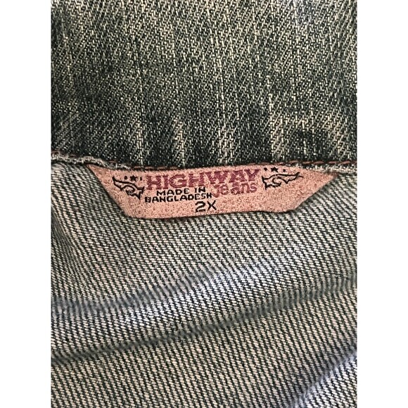 Highway Jeans Jacket Womens 2X Distressed Cropped Raw Hem Trucker VD703E1MCK - Picture 7 of 9